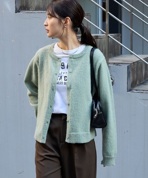 MONO-MART（モノマート）の「2WAYクルーネックモヘアタッチニット