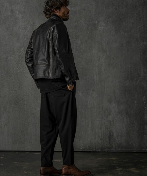 C DIEM（カルペディエム）の「C DIEM(カルペディエム)ティーコア ダブルスタンドカラー シングルライダースジャケット（ライダースジャケット・メンズ・ブラック・XL/L/M）」の9枚目の写真