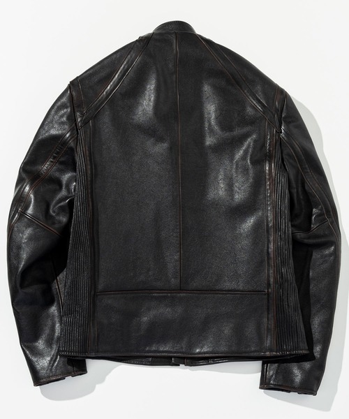 C DIEM（カルペディエム）の「C DIEM(カルペディエム)ティーコア ダブルスタンドカラー シングルライダースジャケット（ライダースジャケット・メンズ・ブラック・XL/L/M）」の11枚目の写真