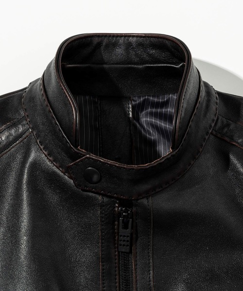 C DIEM（カルペディエム）の「C DIEM(カルペディエム)ティーコア ダブルスタンドカラー シングルライダースジャケット（ライダースジャケット・メンズ・ブラック・XL/L/M）」の12枚目の写真