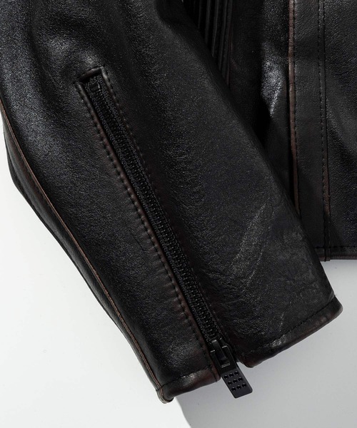 C DIEM（カルペディエム）の「C DIEM(カルペディエム)ティーコア ダブルスタンドカラー シングルライダースジャケット（ライダースジャケット・メンズ・ブラック・XL/L/M）」の18枚目の写真
