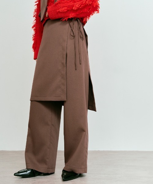 W:Huku(フーク)の「【W:Huku / クラシカルツイルシリーズ】レイヤード スラックス パンツ / Classic Twill Layered Slacks(スラックス・レディース・ベージュ/チャコール/ブラウン/ブラック・L/M)」の4枚目の写真