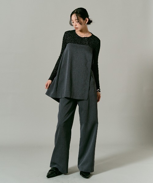 W:Huku(フーク)の「【W:Huku / クラシカルツイルシリーズ】レイヤード スラックス パンツ / Classic Twill Layered Slacks(スラックス・レディース・ベージュ/チャコール/ブラウン/ブラック・L/M)」の14枚目の写真