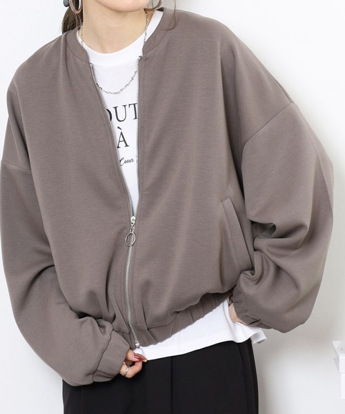 mitis（ミティス）の「mitis ダンボールギャザーブルゾン（ブルゾン・レディース・グレー/チャコール/アイボリー/ブラック/モカ・M）」の10枚目の写真