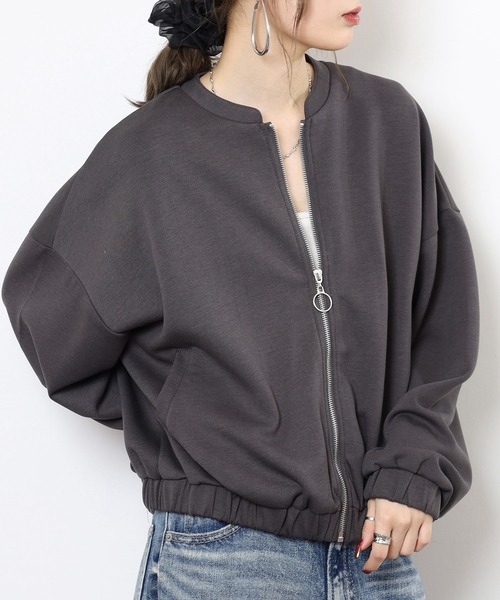 mitis（ミティス）の「mitis ダンボールギャザーブルゾン（ブルゾン・レディース・グレー/チャコール/アイボリー/ブラック/モカ・M）」の8枚目の写真