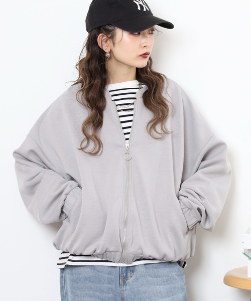 mitis（ミティス）の「mitis ダンボールギャザーブルゾン（ブルゾン・レディース・グレー/チャコール/アイボリー/ブラック/モカ・M）」の22枚目の写真