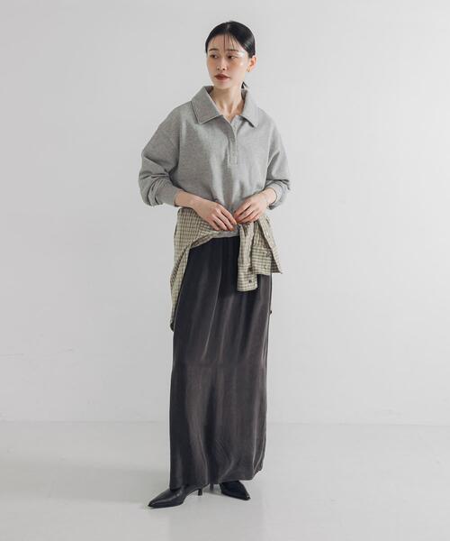 URBAN RESEARCH（アーバンリサーチ）の「キュプラギャザーIラインスカート（スカート・レディース・グリーン系その他/チャコールグレー/グレー・36/38）」の18枚目の写真