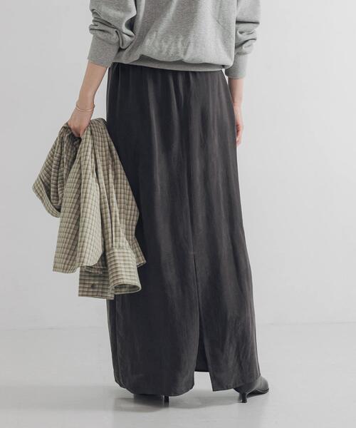 URBAN RESEARCH（アーバンリサーチ）の「キュプラギャザーIラインスカート（スカート・レディース・グリーン系その他/チャコールグレー/グレー・36/38）」の17枚目の写真