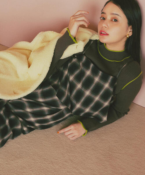 N.(N. Natural Beauty Basic)(エヌエヌナチュラルビューティーベーシック)の「ラインモックネックニット(ニット/セーター・レディース・ブラウン/ネイビー/オフホワイト・MEDIUM)」の1枚目の写真