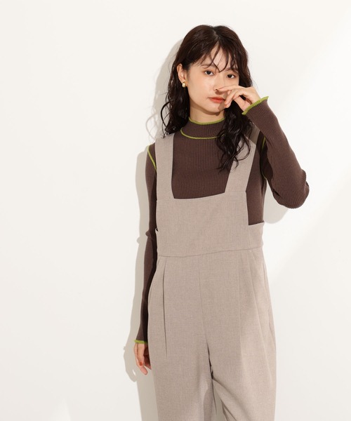 N.(N. Natural Beauty Basic)(エヌエヌナチュラルビューティーベーシック)の「ラインモックネックニット(ニット/セーター・レディース・ブラウン/ネイビー/オフホワイト・MEDIUM)」の17枚目の写真