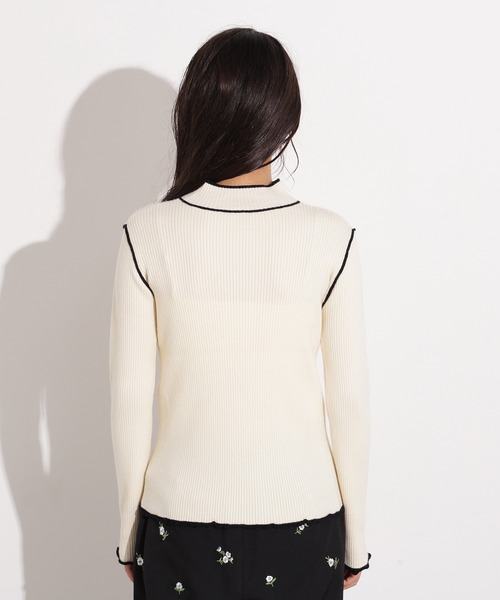N.(N. Natural Beauty Basic)(エヌエヌナチュラルビューティーベーシック)の「ラインモックネックニット(ニット/セーター・レディース・ブラウン/ネイビー/オフホワイト・MEDIUM)」の12枚目の写真