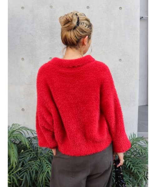 Ungrid(アングリッド)の「【WEB限定】シャギーニットショートカーディガン(カーディガン/ボレロ・レディース・ブラウン/レッド/ライトグレー・FREE)」の8枚目の写真