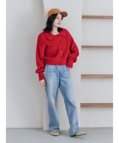 Ungrid(アングリッド)の「【WEB限定】シャギーニットショートカーディガン(カーディガン/ボレロ・レディース・ブラウン/レッド/ライトグレー・FREE)」の18枚目の写真