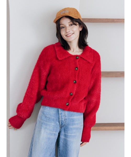 Ungrid(アングリッド)の「【WEB限定】シャギーニットショートカーディガン(カーディガン/ボレロ・レディース・ブラウン/レッド/ライトグレー・FREE)」の13枚目の写真