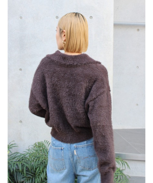 Ungrid(アングリッド)の「【WEB限定】シャギーニットショートカーディガン(カーディガン/ボレロ・レディース・ブラウン/レッド/ライトグレー・FREE)」の14枚目の写真