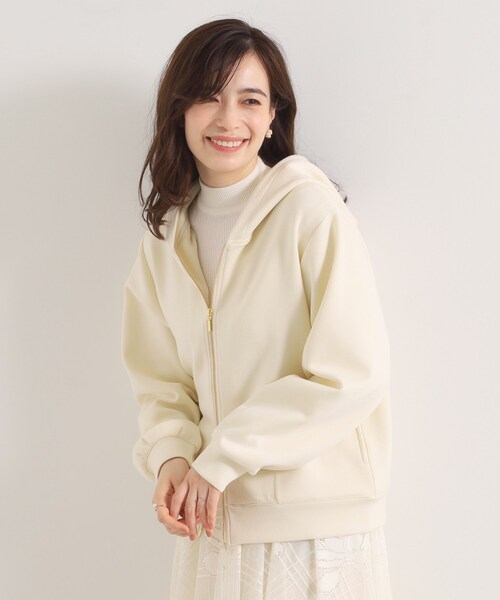 ITS'DEMO（イッツデモ）の「【洗濯機OK】ダンボールパーカ（パーカー・レディース・アイボリー/ブラック/ブラウン系その他・00）」の2枚目の写真