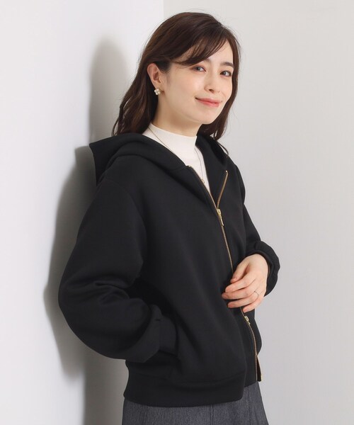 ITS'DEMO（イッツデモ）の「【洗濯機OK】ダンボールパーカ（パーカー・レディース・アイボリー/ブラック/ブラウン系その他・00）」の3枚目の写真