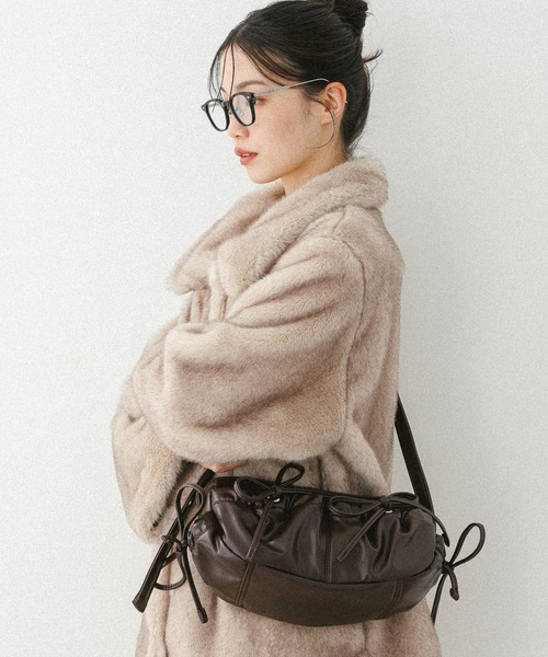 Heather（ヘザー）の「WリボンデザインBAG　603616（ショルダーバッグ・レディース・ブラック系その他/ブラック/ブラウン・ONE SIZE）」の3枚目の写真