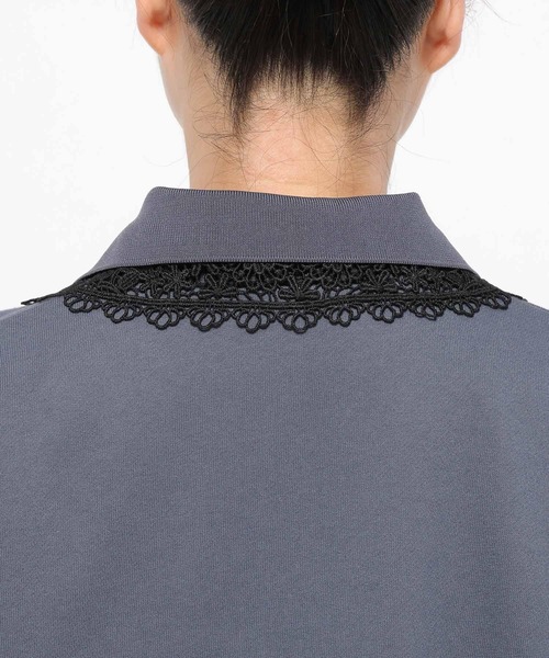 HARE（ハレ）の「レースレイヤーポロスウェット(HARE)（スウェット・レディース・ブラック/スカイブルー/ブルー・FREE）」の9枚目の写真