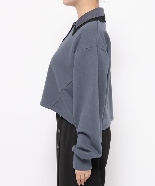 HARE（ハレ）の「レースレイヤーポロスウェット(HARE)（スウェット・レディース・ブラック/スカイブルー/ブルー・FREE）」の20枚目の写真