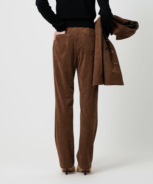 ATTISESSION(アティセッション)の「<ATTISESSION>スエードライク ストレート パンツ(その他パンツ・レディース・ブラック/ダークブラウン・38/36)」の6枚目の写真