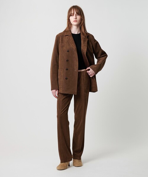 ATTISESSION(アティセッション)の「<ATTISESSION>スエードライク ストレート パンツ(その他パンツ・レディース・ブラック/ダークブラウン・38/36)」の7枚目の写真