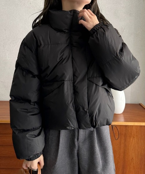 セール】【Eclat one】ショート丈 ダウンジャケット ポケット付き