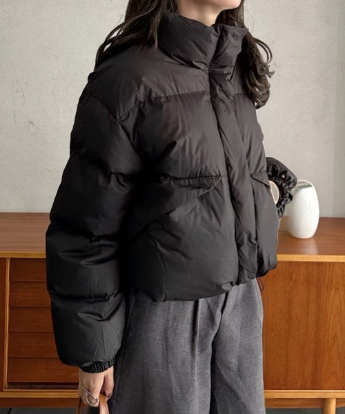 セール】【Eclat one】ショート丈 ダウンジャケット ポケット付き
