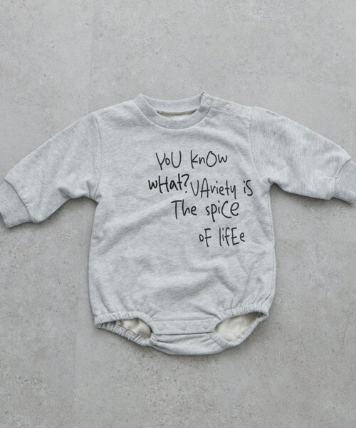 CIAOPANIC TYPY（チャオパニックティピー）の「【BABY】ポイントロゴ刺繍スウェットロンパース（ロンパース・キッズ・グレー/サックスブルー・80）」の9枚目の写真