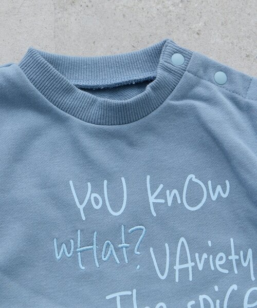 CIAOPANIC TYPY（チャオパニックティピー）の「【BABY】ポイントロゴ刺繍スウェットロンパース（ロンパース・キッズ・グレー/サックスブルー・80）」の12枚目の写真