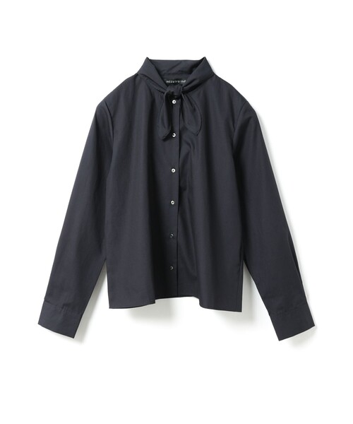 mizuiroind（ミズイロインド）の「mizuiro ind リボンタイシャツ（シャツ/ブラウス・レディース・ブラック/ネイビー/ブラウン/ブルー/オフホワイト・FREE）」の4枚目の写真