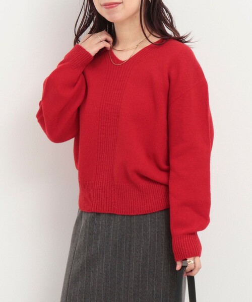 セール】タスマニアラム Vネックプルオーバーニット（ニット/セーター