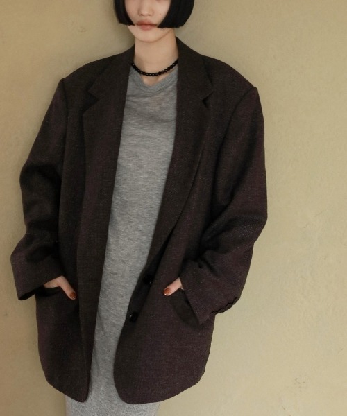 anuke Herringbone Wool Jacket 62520107（その他アウター）｜anuke