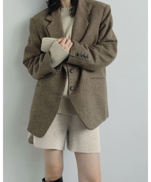 anuke Herringbone Wool Jacket 62520107（その他アウター）｜anuke