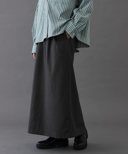FORK&SPOON（フォークアンドスプーン）の「FORK&SPOON　ラナテックイージースカート（スカート・レディース・ブルー系その他/グレー系その他/チャコールグレー・2/1）」の2枚目の写真