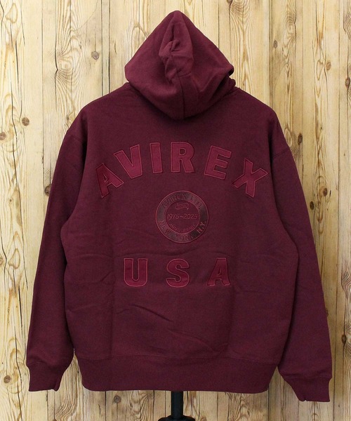 AVIREX(アヴィレックス)の「AVIREX 50th VARSITY PARKA(パーカー・メンズ・エンジ/ホワイト/チャコールグレー・M/L/XL/XXL)」の3枚目の写真