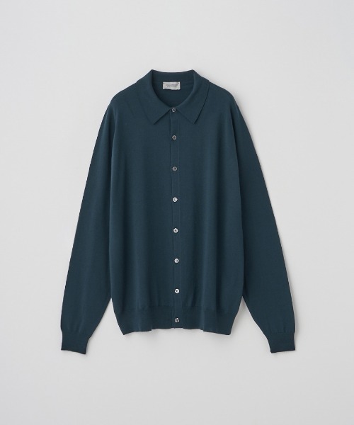 JOHN SMEDLEY 襟付きシャツカーディガン 襟付き長袖ニットシャツカーディガン（ニット/セーター）｜JOHN