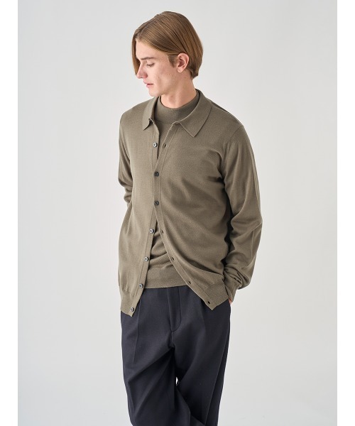 JOHN SMEDLEY 襟付きシャツカーディガン 襟付き長袖ニットシャツカーディガン（ニット/セーター）｜JOHN