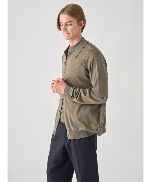 襟付き長袖ニットシャツカーディガン（ニット/セーター）｜JOHN