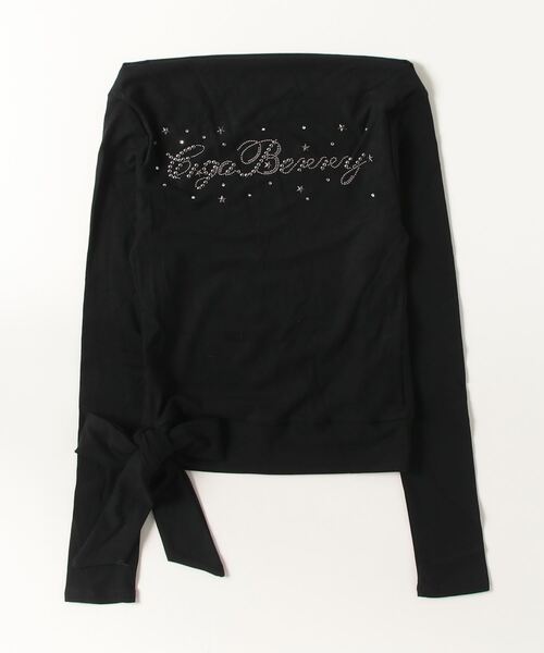 .KOM(ドットコム)の「『.KOM/ドットケーオーエム』ラインストーン長袖Tシャツ【GC】(Tシャツ/カットソー・レディース・ブラック/ホワイト・FREE)」の10枚目の写真