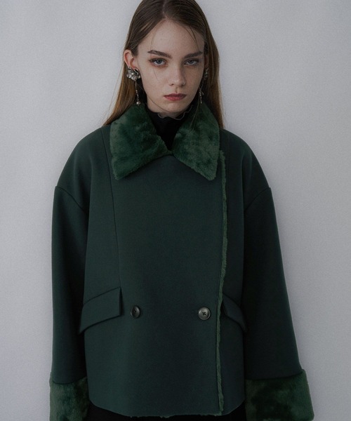 HARE（ハレ）の「ウーリーテックフェイクファーショートコート(HARE