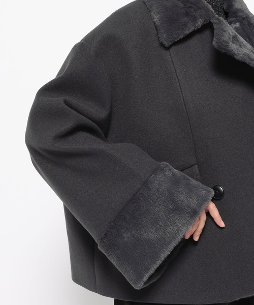 セール】ウーリーテックフェイクファーショートコート(HARE