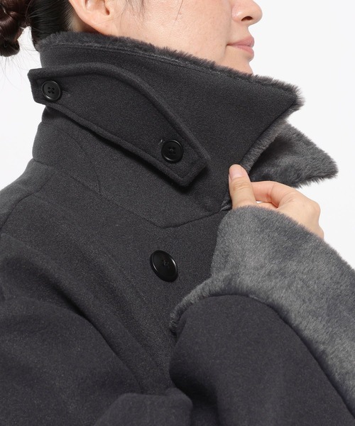 セール】ウーリーテックフェイクファーショートコート(HARE