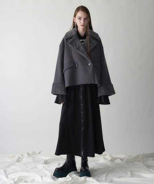 未使用級ꕥハレ 24AW ウーリーテックフェイクファーショートコート 暖かい HARE(ハレ) | ⠀ 【NEW ARRIVAL】 __ ⁡ ウーリーテックフェイクファー