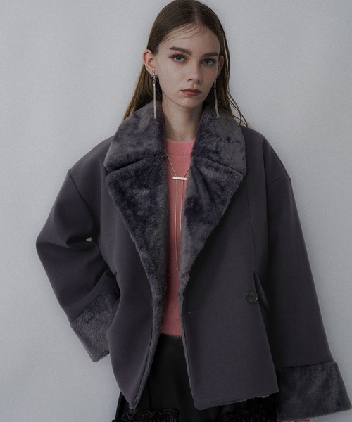 セール】ウーリーテックフェイクファーショートコート(HARE