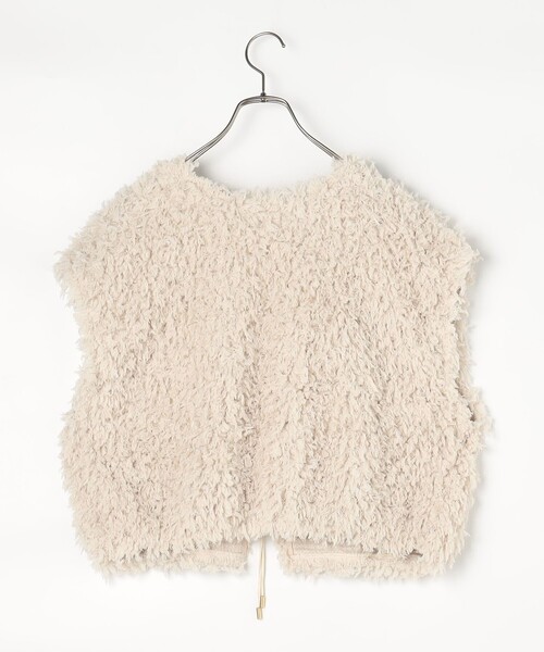 fredy couleur（フレディクルール）の「フェザー2WAYベスト（Tシャツ/カットソー・レディース・ベージュ/ブラック・38）」の16枚目の写真