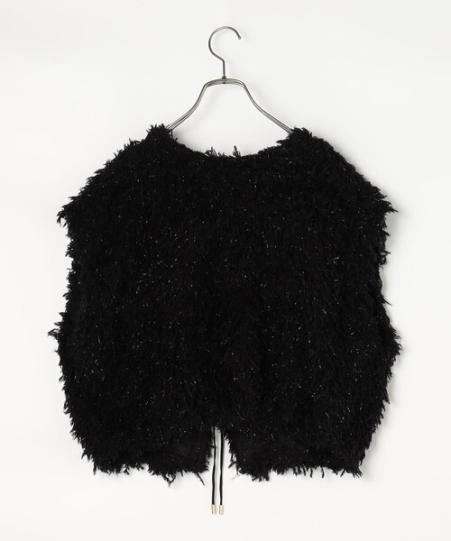 fredy couleur（フレディクルール）の「フェザー2WAYベスト（Tシャツ/カットソー・レディース・ベージュ/ブラック・38）」の20枚目の写真