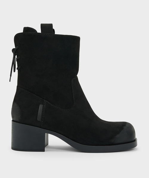 CHARLES & KEITH(チャールズ & キース)の「Rosemond ロゼモン バックレースカーフブーツ(ブーツ・レディース・ブラウン系その他7/ブラック系その他2・25cm/24.5cm/23.5cm/23cm)」の1枚目の写真