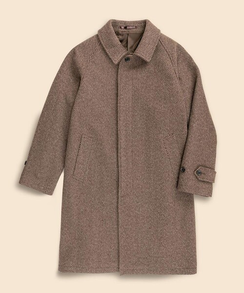 BROOKS BROTHERS(ブルックスブラザーズ)の「ウール ラージヘリンボーン バルカラーコート(ステンカラーコート・メンズ・ブラウン・36REG/38REG/40REG)」の2枚目の写真
