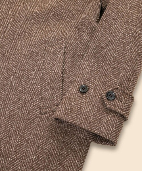 BROOKS BROTHERS(ブルックスブラザーズ)の「ウール ラージヘリンボーン バルカラーコート(ステンカラーコート・メンズ・ブラウン・36REG/38REG/40REG)」の4枚目の写真
